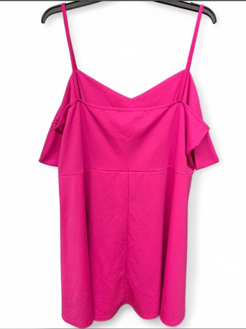 ***boohoo Hot Pink Cold Shoulder Dress Size US 24 Plus Cami Straps - Picture 7 of 7